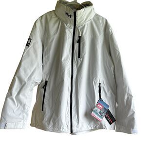 Helly Hansen Women's White Hooded Crew Midlayer Plus Jacket 2.0 - 2X